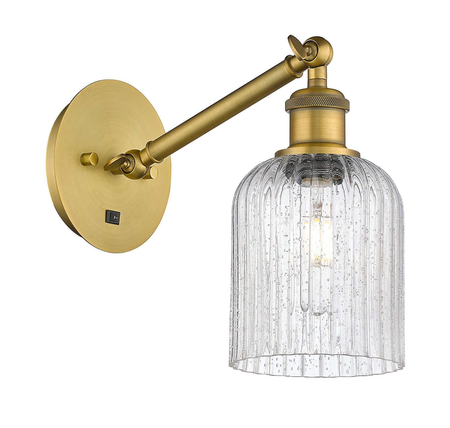 One Light Wall Sconce by Innovations - Ballston Collection, Brushed Brass Finish - 317-1W-BB-G559-5SDY