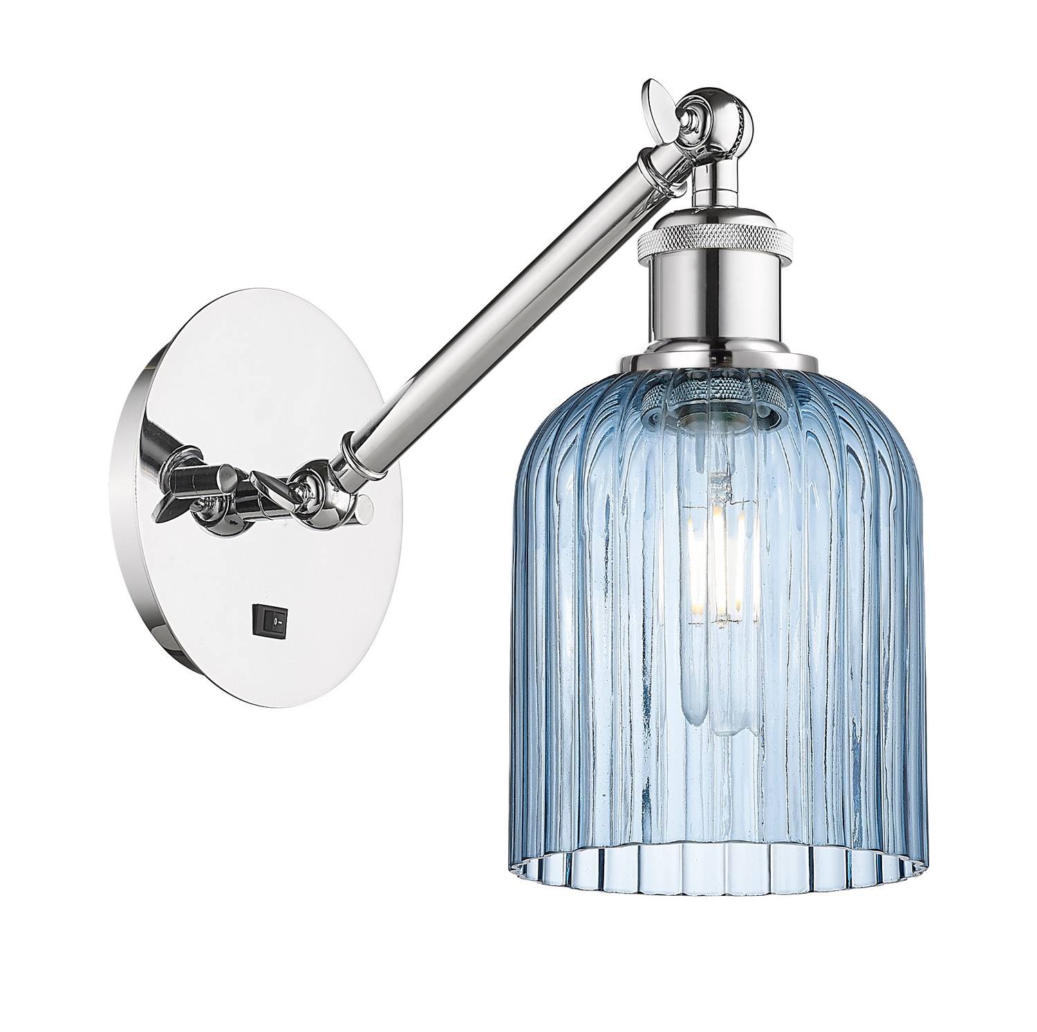 One Light Wall Sconce by Innovations - Ballston Collection, Polished Chrome Finish - 317-1W-PC-G559-5BL