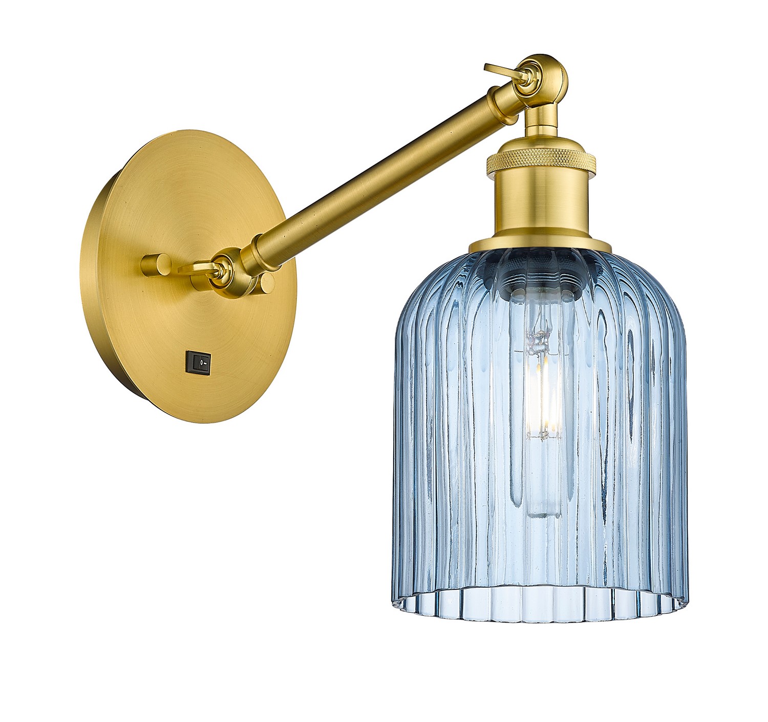 One Light Wall Sconce by Innovations - Ballston Collection, Satin Gold Finish - 317-1W-SG-G559-5BL