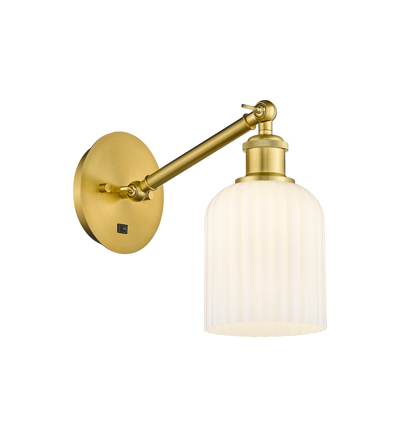 One Light Wall Sconce by Innovations - Ballston Collection, Satin Gold Finish - 317-1W-SG-G559-5GWH