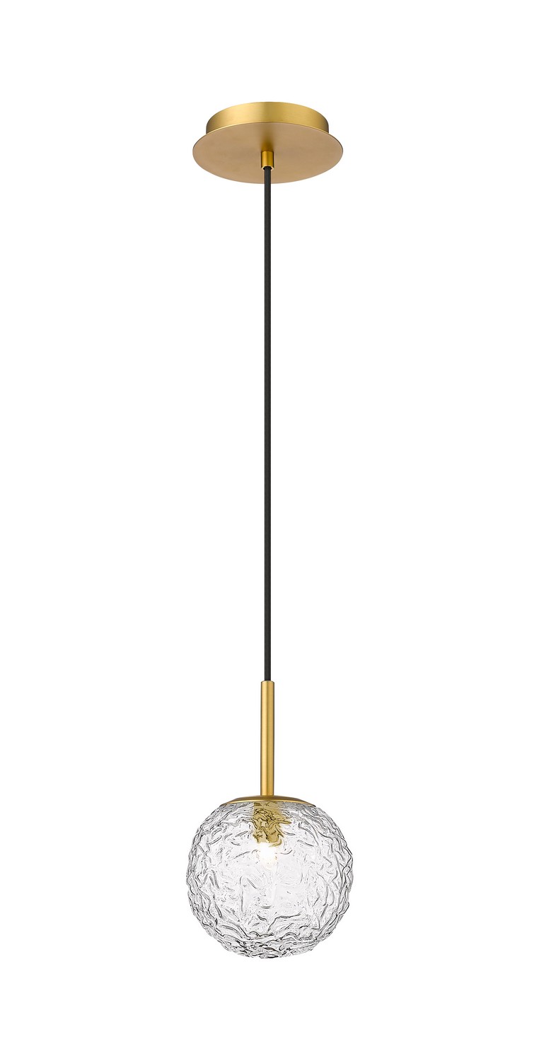 One Light Mini Pendant by Innovations - Downtown Urban Collection, Brushed Brass Finish - 320-1P-BB-G320-6CL-BB