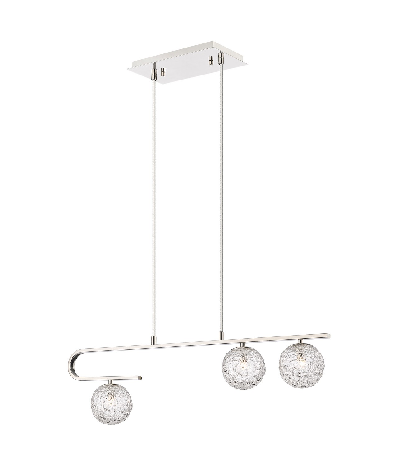 Three Light Island Pendant by Innovations - Downtown Urban Collection, Polished Nickel Finish - 320-3I-PN-G320-5CL-PN