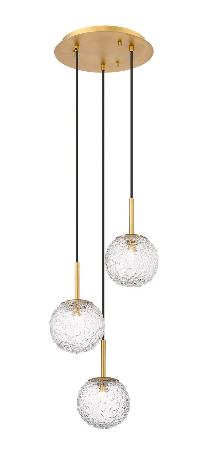 Three Light Pendant by Innovations - Downtown Urban Collection, Brushed Brass Finish - 320-3P-BB-G320-6CL-BB