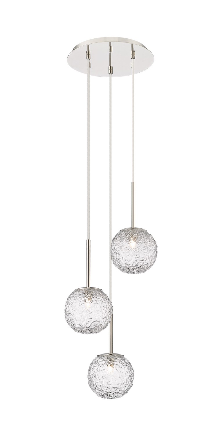 Three Light Pendant by Innovations - Downtown Urban Collection, Polished Nickel Finish - 320-3P-PN-G320-6CL-PN