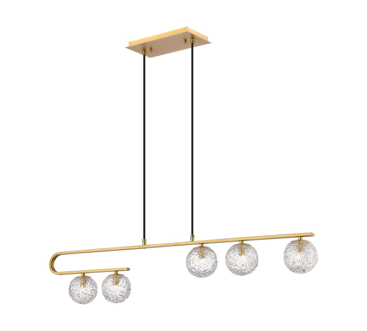 Five Light Island Pendant by Innovations - Downtown Urban Collection, Brushed Brass Finish - 320-5I-BB-G320-5CL-BB