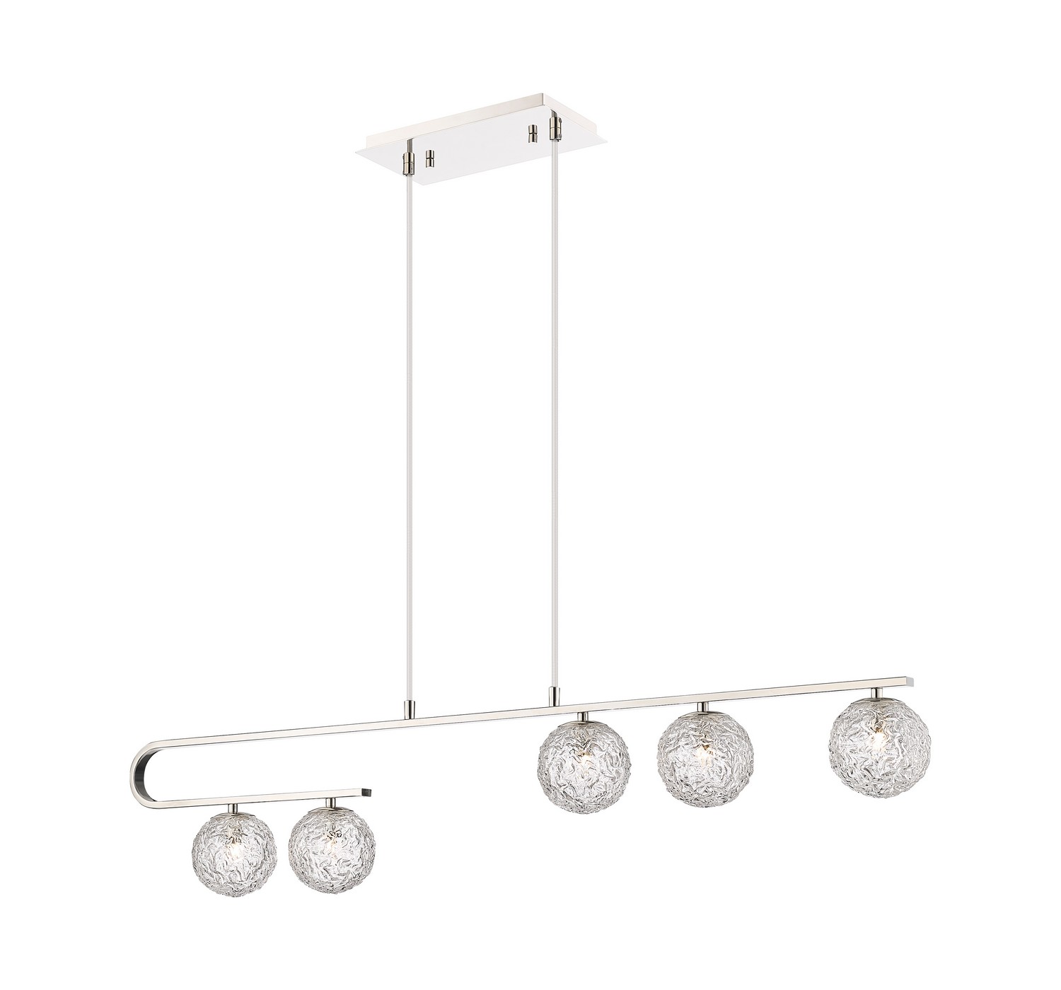 Five Light Island Pendant by Innovations - Downtown Urban Collection, Polished Nickel Finish - 320-5I-PN-G320-5CL-PN
