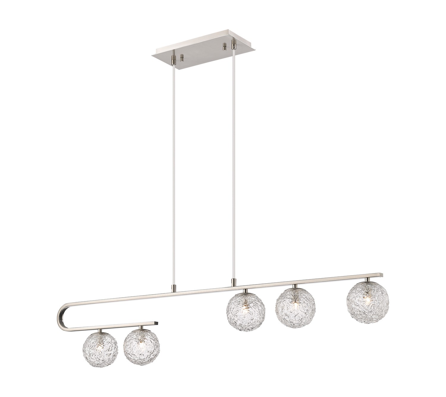 Five Light Island Pendant by Innovations - Downtown Urban Collection, Brushed Satin Nickel Finish - 320-5I-SN-G320-5CL-SN