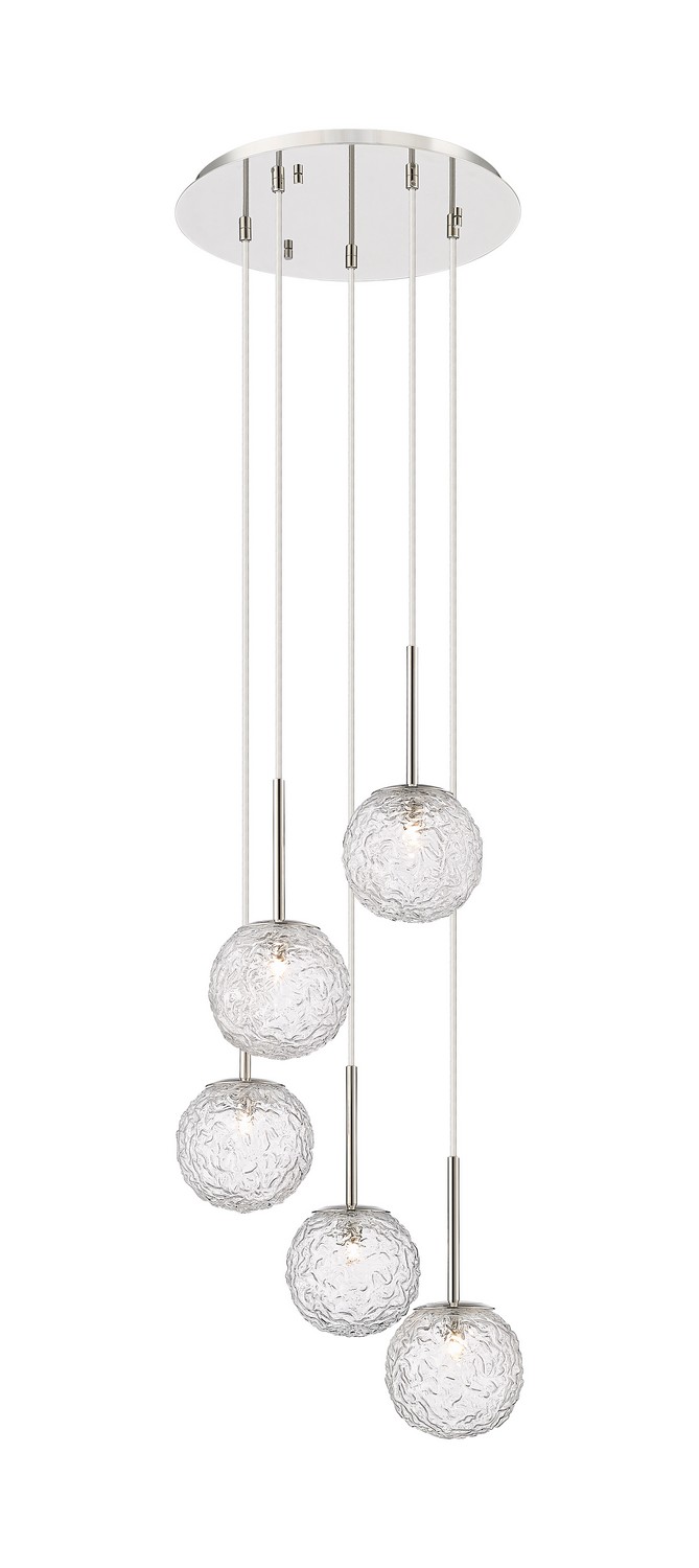 Five Light Pendant by Innovations - Downtown Urban Collection, Polished Nickel Finish - 320-5P-PN-G320-6CL-PN