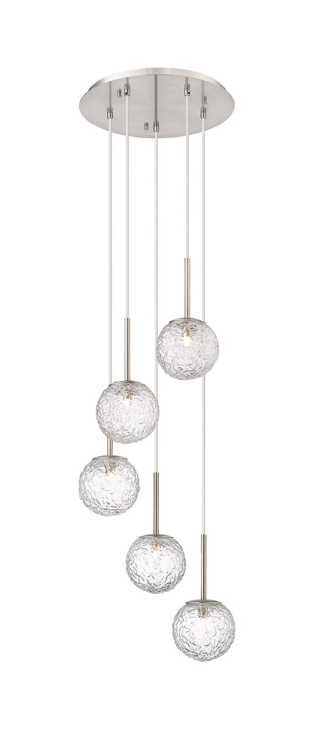 Five Light Pendant by Innovations - Downtown Urban Collection, Brushed Satin Nickel Finish - 320-5P-SN-G320-6CL-SN