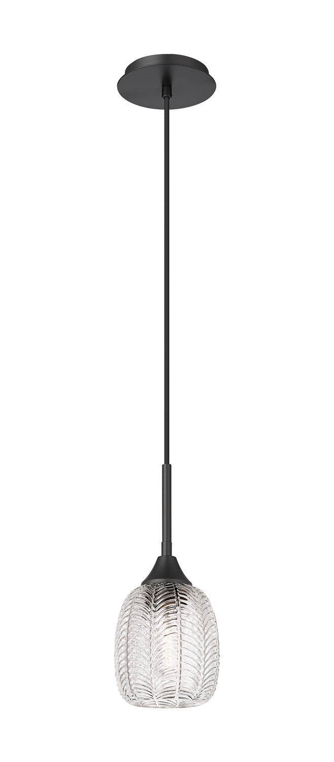 One Light Pendant by Innovations - Downtown Urban Collection, Matte Black Finish - 323-1P-BK-G323-5CL