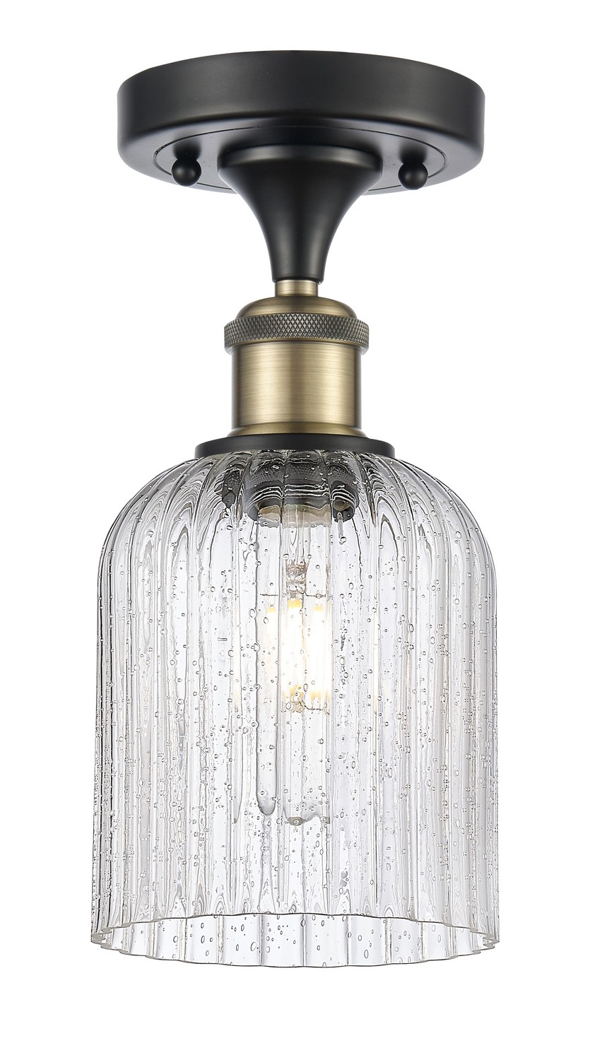 One Light Semi-Flush Mount by Innovations - Ballston Collection, Black Antique Brass Finish - 516-1C-BAB-G559-5SDY