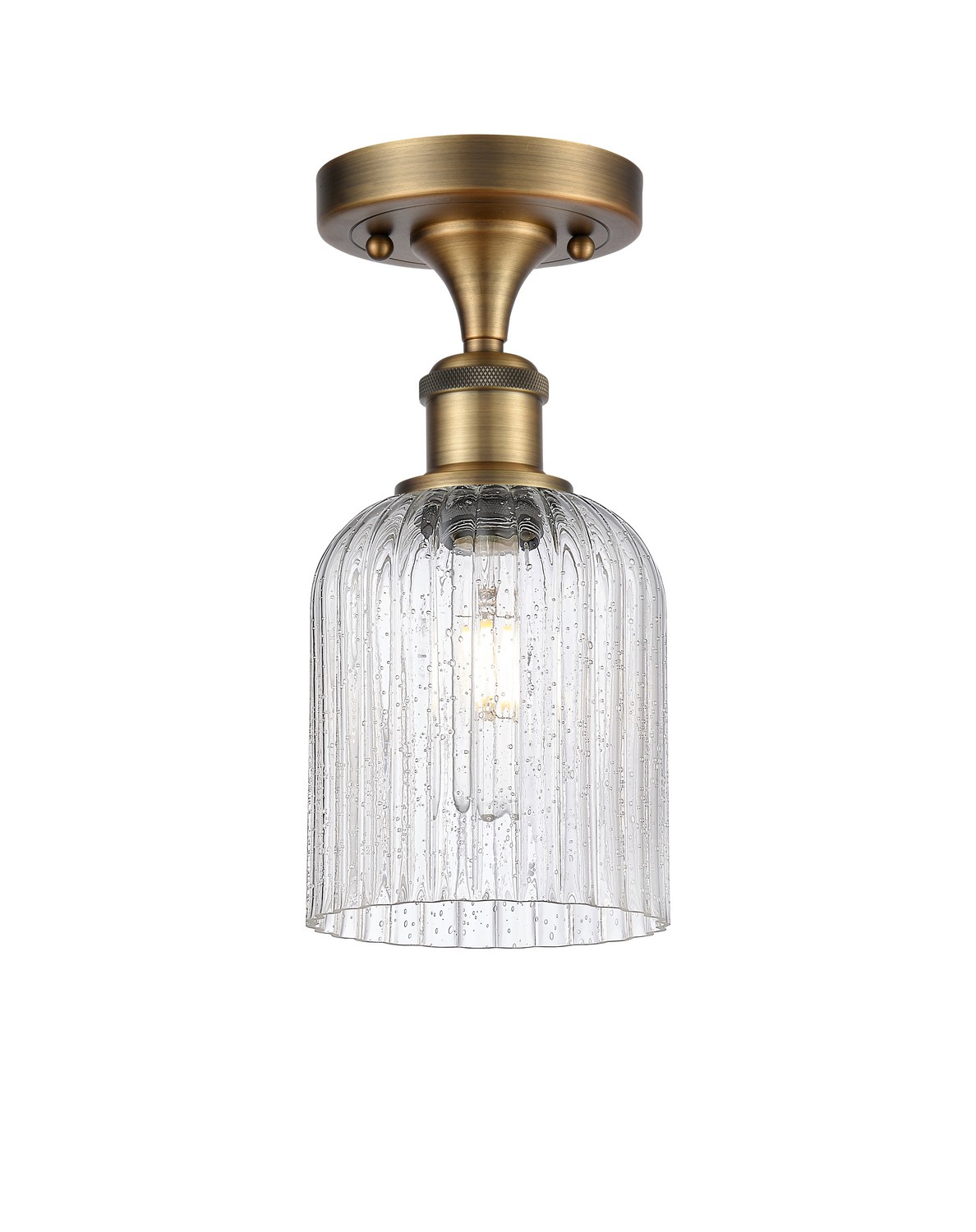 One Light Semi-Flush Mount by Innovations - Ballston Collection, Brushed Brass Finish - 516-1C-BB-G559-5SDY