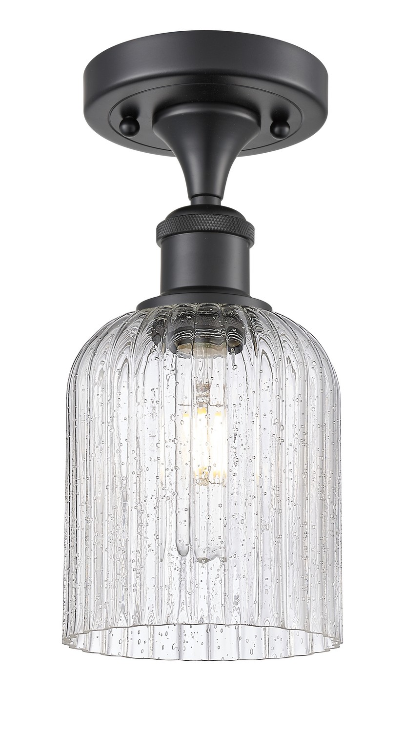 One Light Semi-Flush Mount by Innovations - Ballston Collection, Matte Black Finish - 516-1C-BK-G559-5SDY