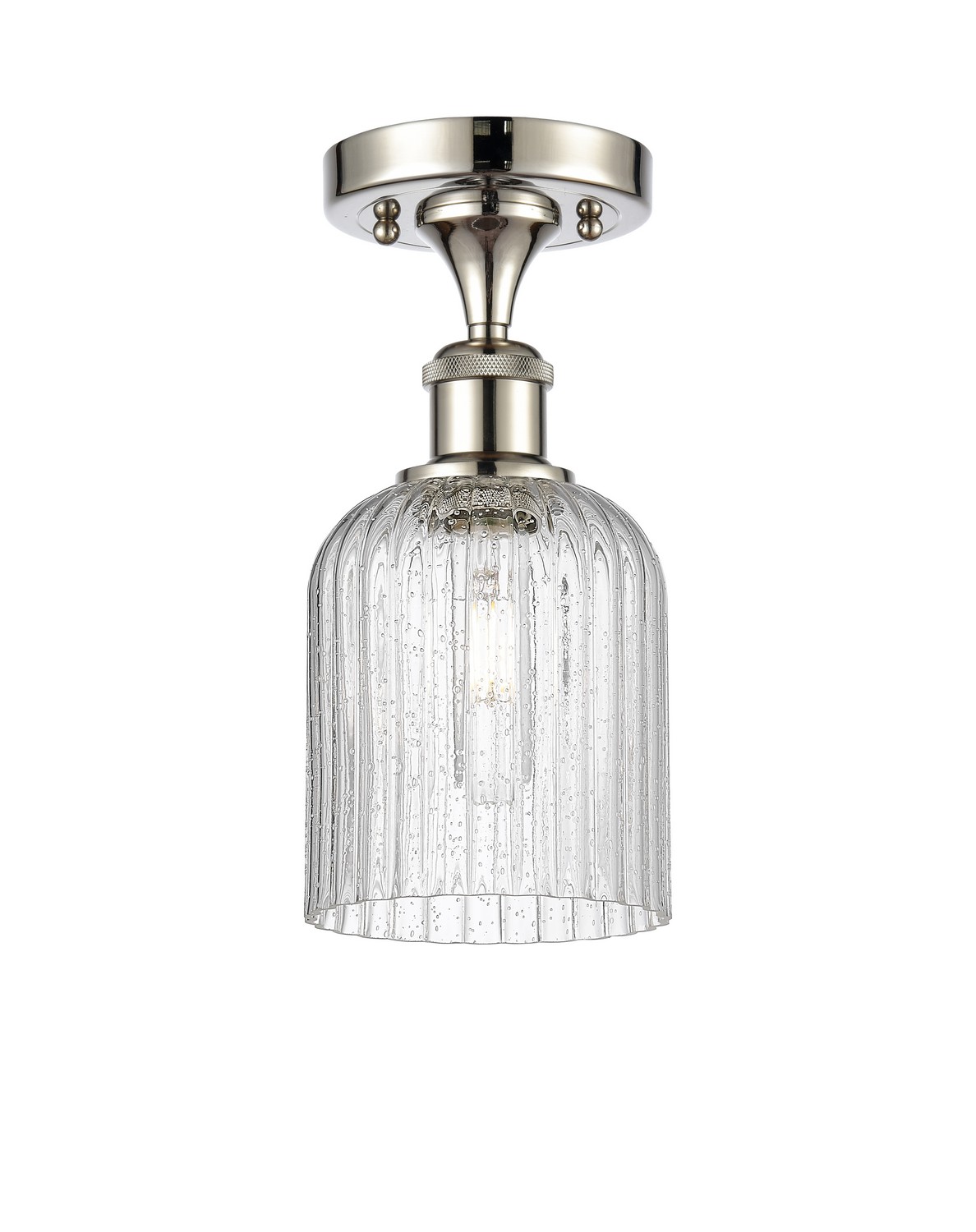 One Light Semi-Flush Mount by Innovations - Ballston Collection, Polished Nickel Finish - 516-1C-PN-G559-5SDY