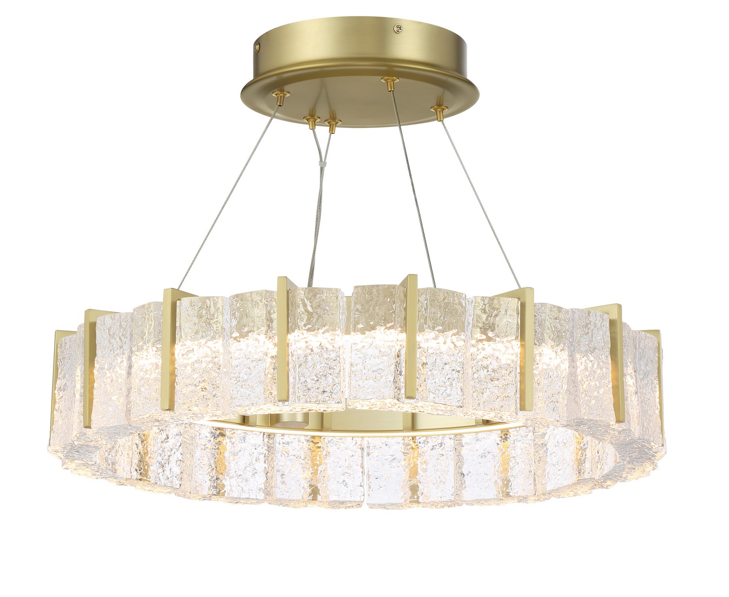Soft Brass Led Pendant Convert To Semi-Flush From The Sevryn Collection-image