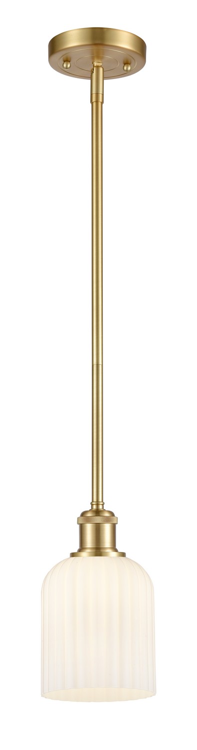 One Light Mini Pendant by Innovations - Ballston Collection, Satin Gold Finish - 516-1S-SG-G559-5GWH