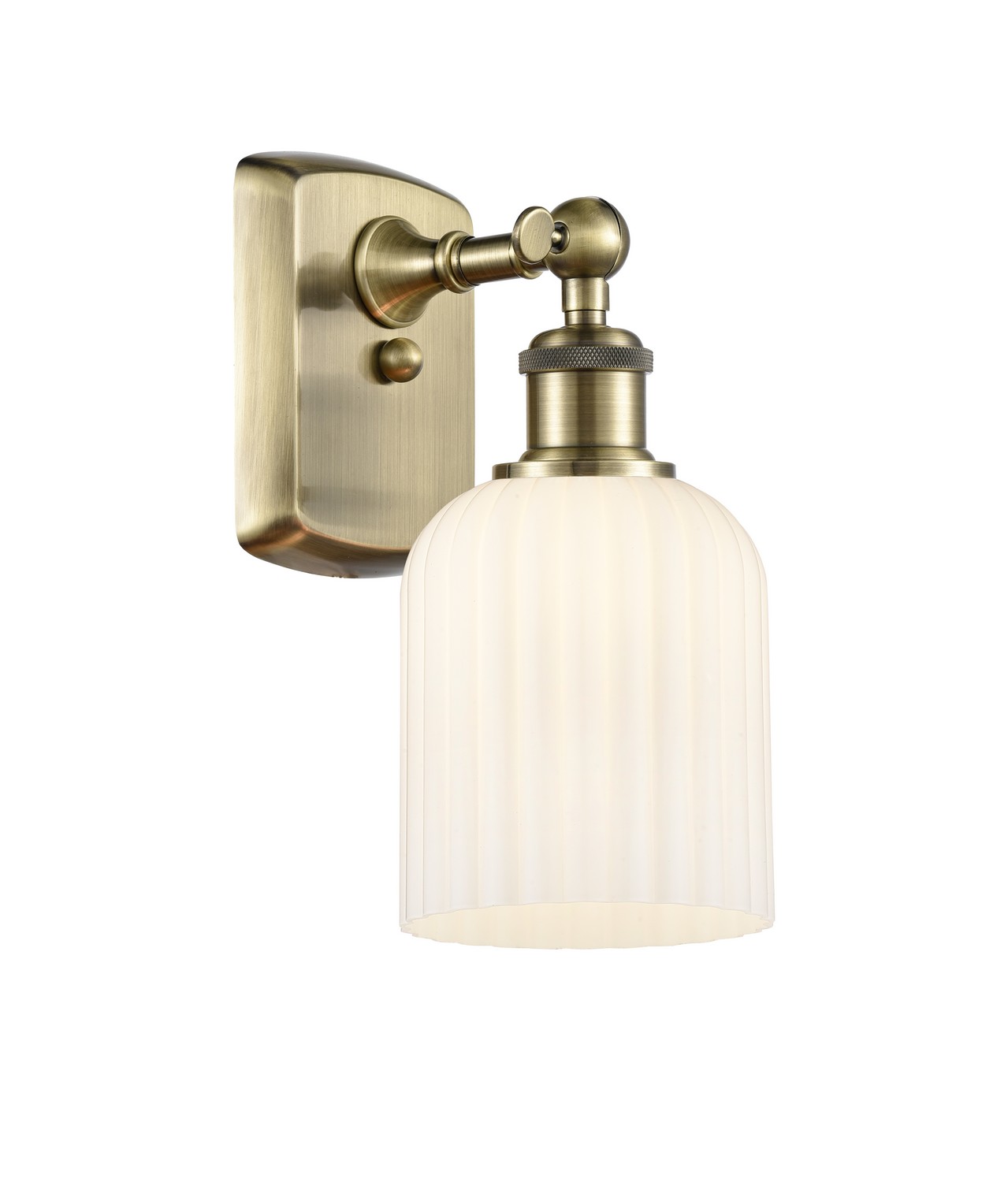 One Light Wall Sconce by Innovations - Ballston Collection, Antique Brass Finish - 516-1W-AB-G559-5GWH
