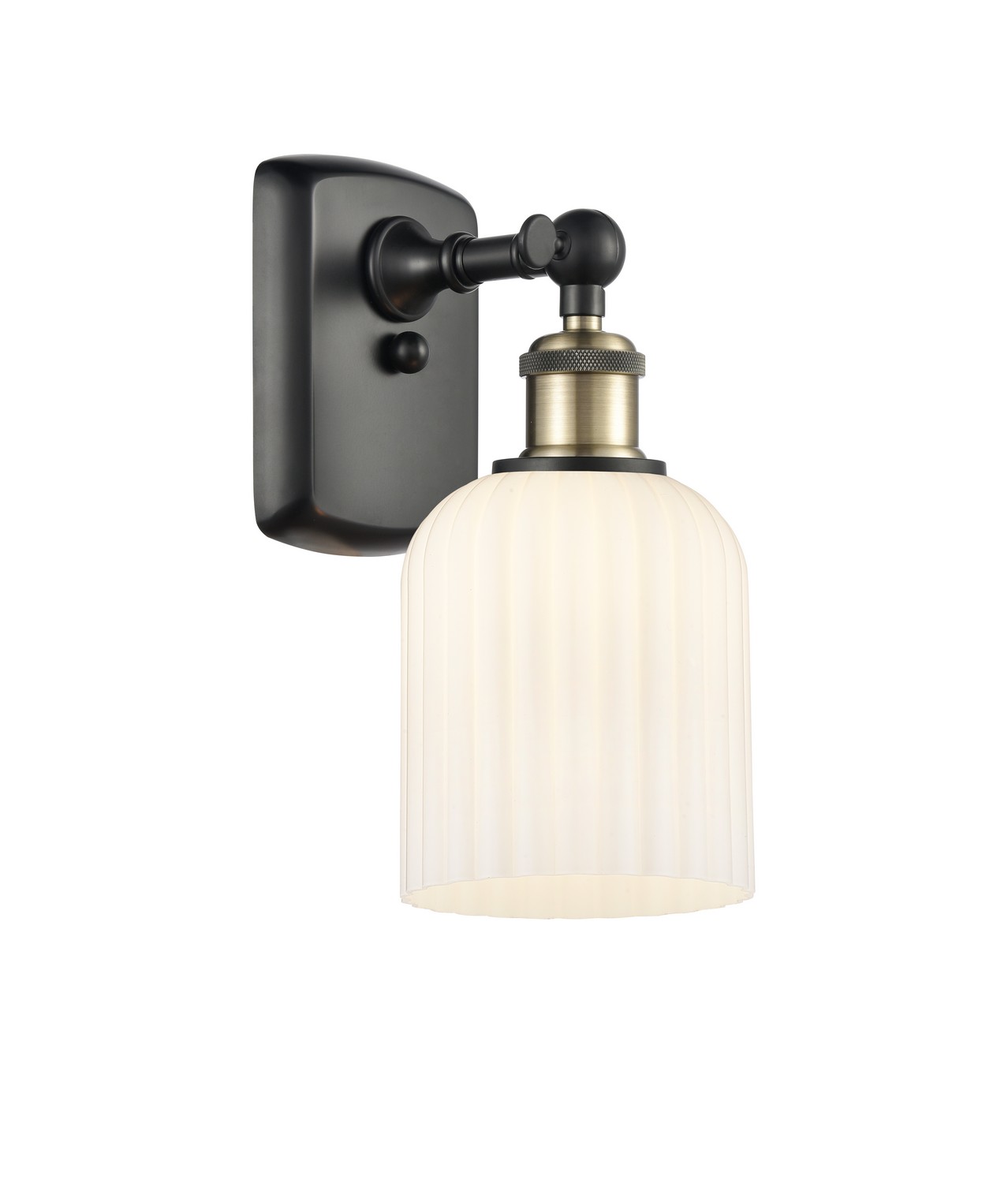 One Light Wall Sconce by Innovations - Ballston Collection, Black Antique Brass Finish - 516-1W-BAB-G559-5GWH