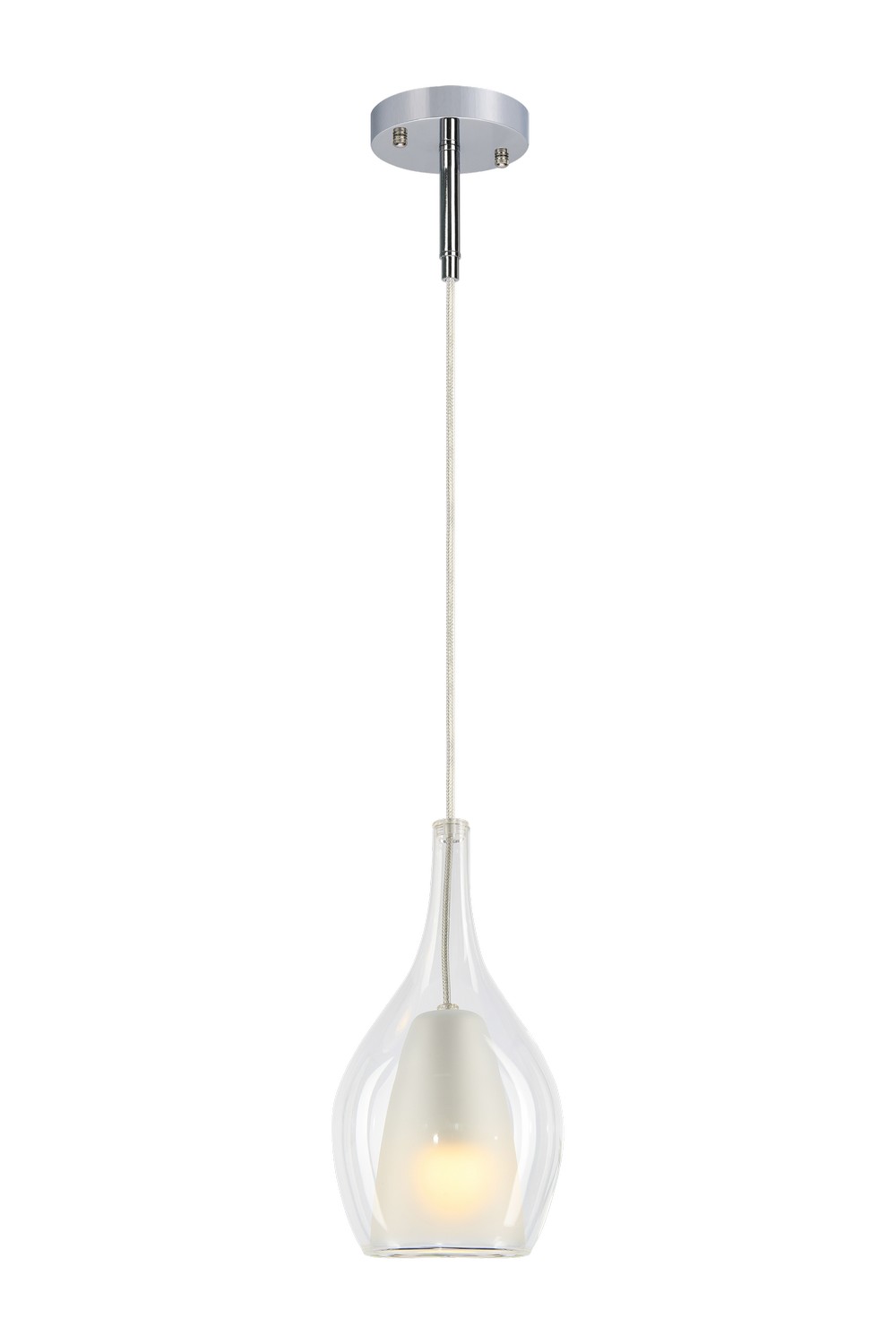 Matteo Lighting C37501CHCL Jericho 1 Light 5.88 inch Chrome Pendant Ceiling Light