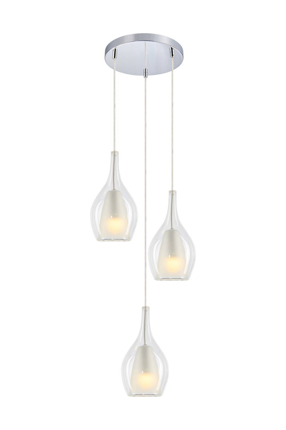 Matteo Lighting C37503CHCL Jericho 3 Light 13.75 inch Chrome Pendant Ceiling Light