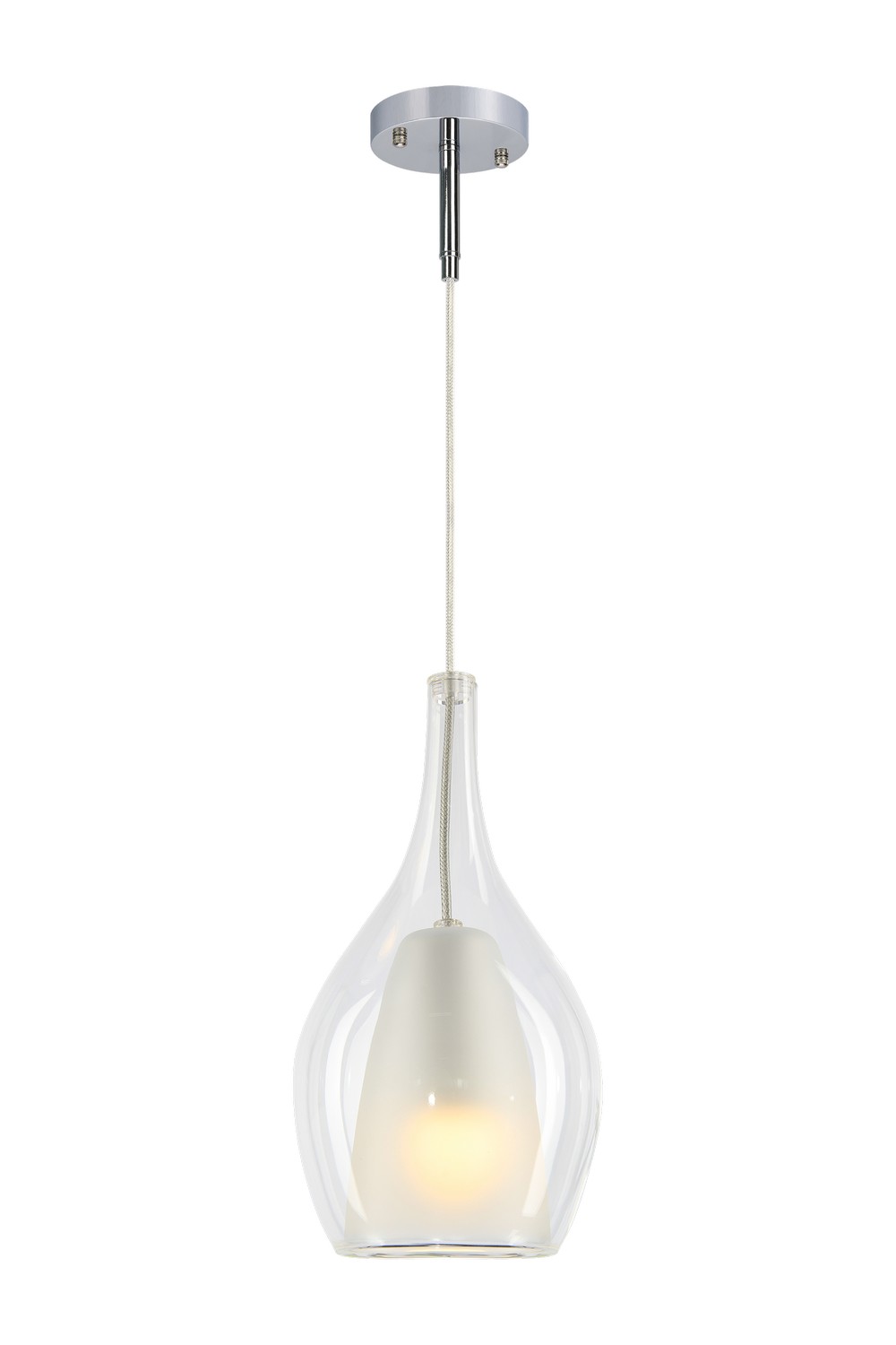 Matteo Lighting C37521CHCL Jericho 1 Light 7.88 inch Chrome Pendant Ceiling Light