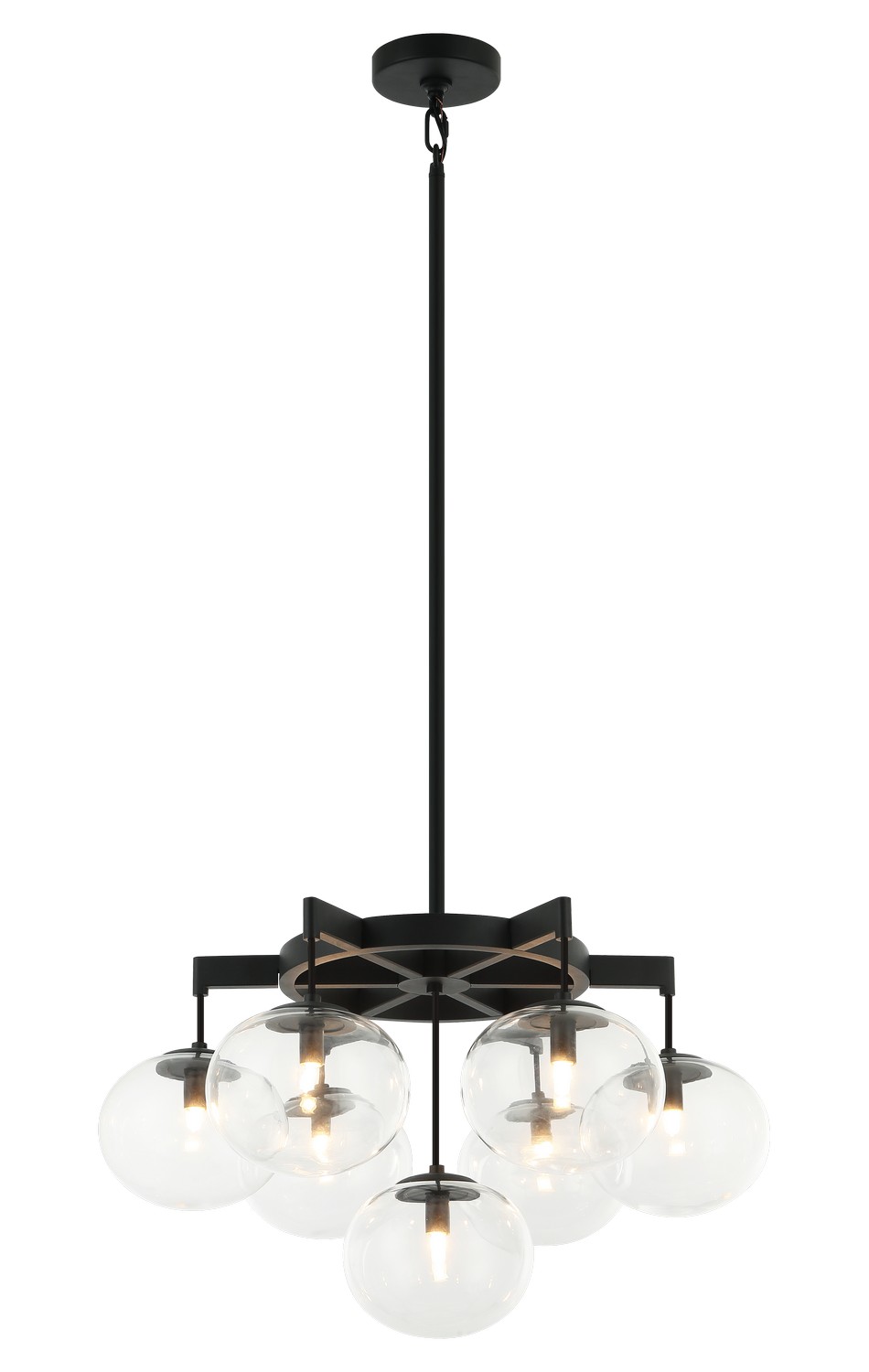 Matteo Lighting C38107MB Bulbus LED 24 inch Matte Black Pendant Ceiling Light