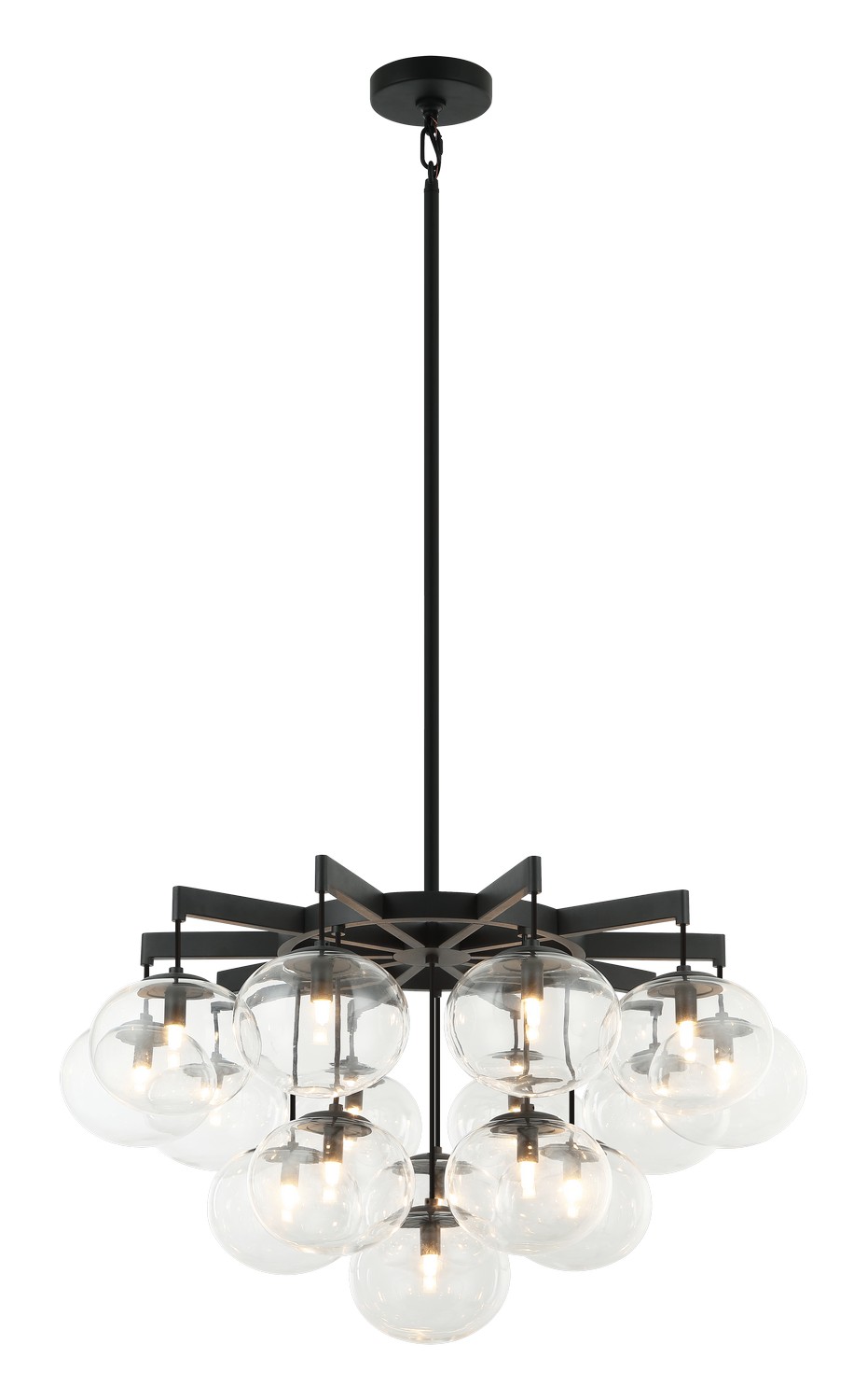 Matteo Lighting C38116MB Bulbus LED 32 inch Matte Black Pendant Ceiling Light