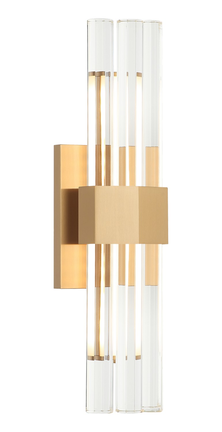 Matteo Lighting S06918AG Krustallos LED 4.5 inch Aged Gold Brass Wall Sconce Wall Light