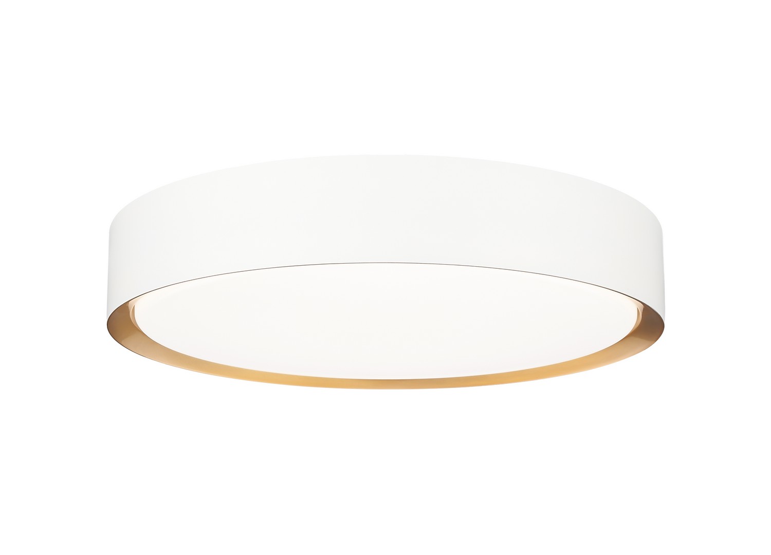 LED Flush Mount by Z-Lite - Kawan Collection, Matte White + Modern Gold Finish - 1014F16-MW-MGLD-LED