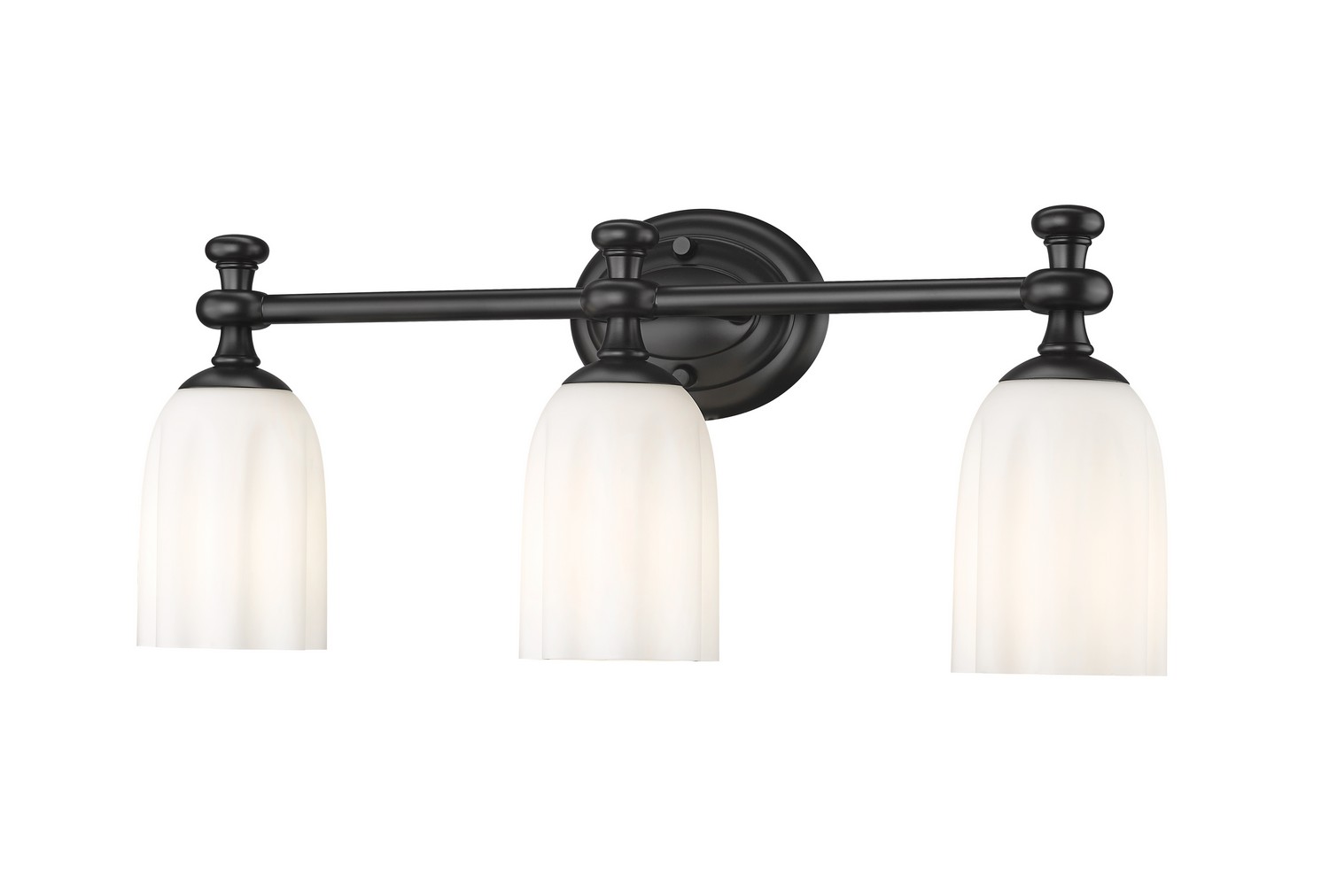 Three Light Vanity by Z-Lite - Orion Collection, Matte Black Finish - 1102-3V-MB