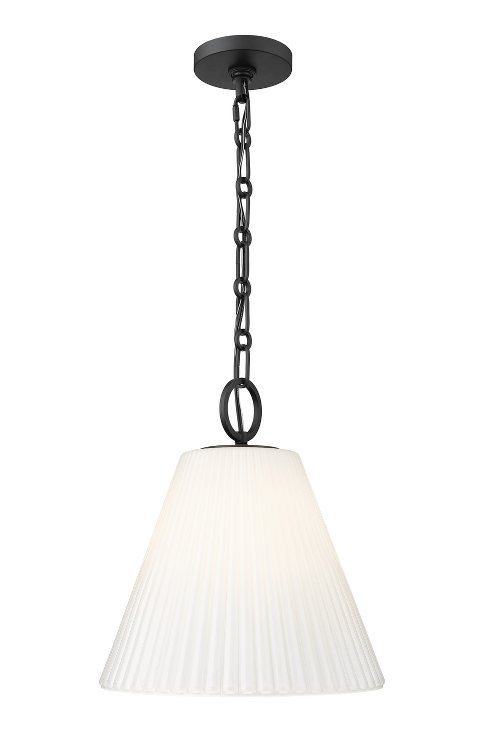 One Light Pendant by Z-Lite - Alaric Collection, Matte Black Finish - 3042P14-MB