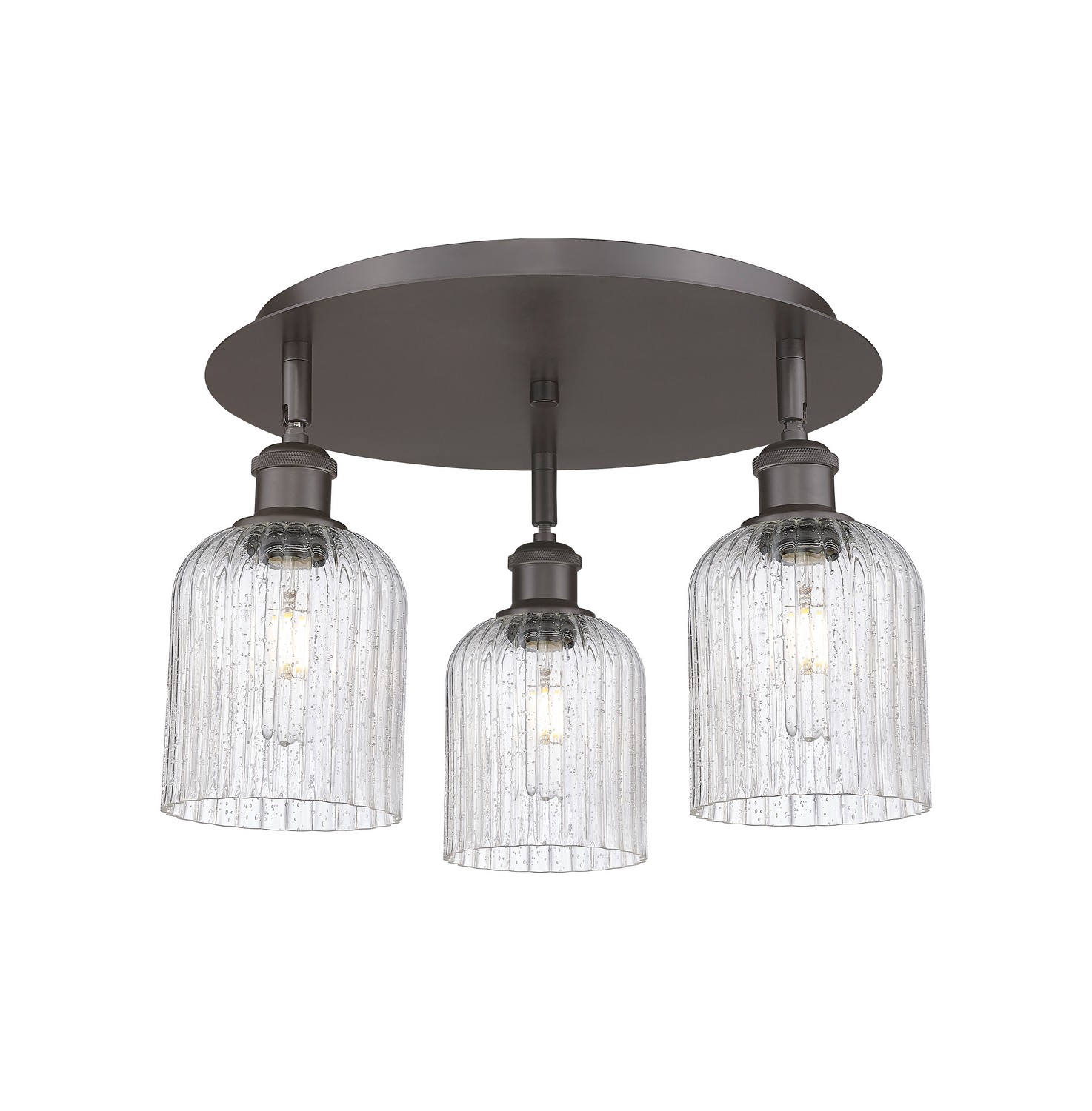 Three Light Semi-Flush Mount by Innovations - Ballston Collection, Oil Rubbed Bronze Finish - 516-3C-OB-G559-5SDY