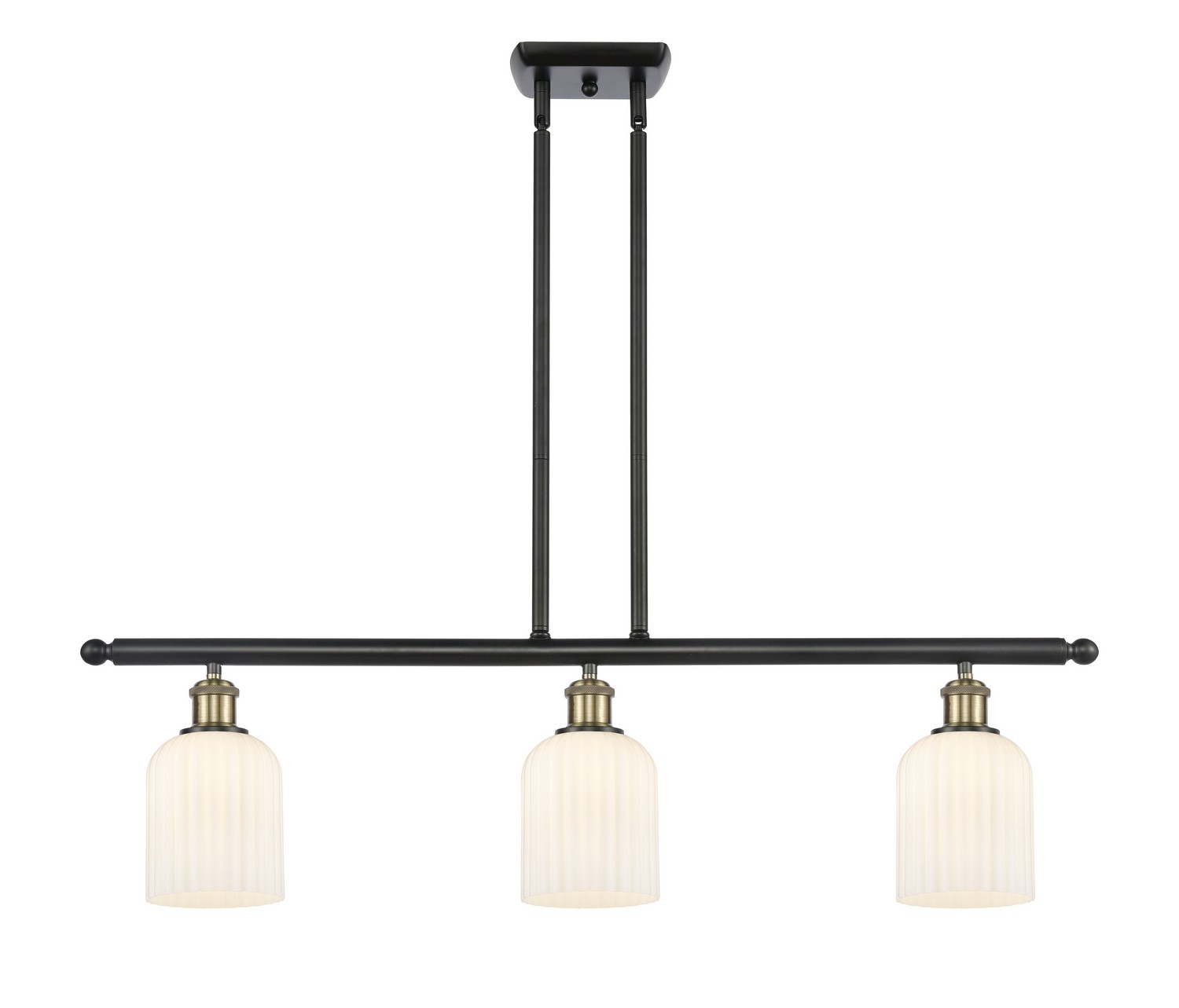 Three Light Island Pendant by Innovations - Ballston Collection, Black Antique Brass Finish - 516-3I-BAB-G559-5GWH