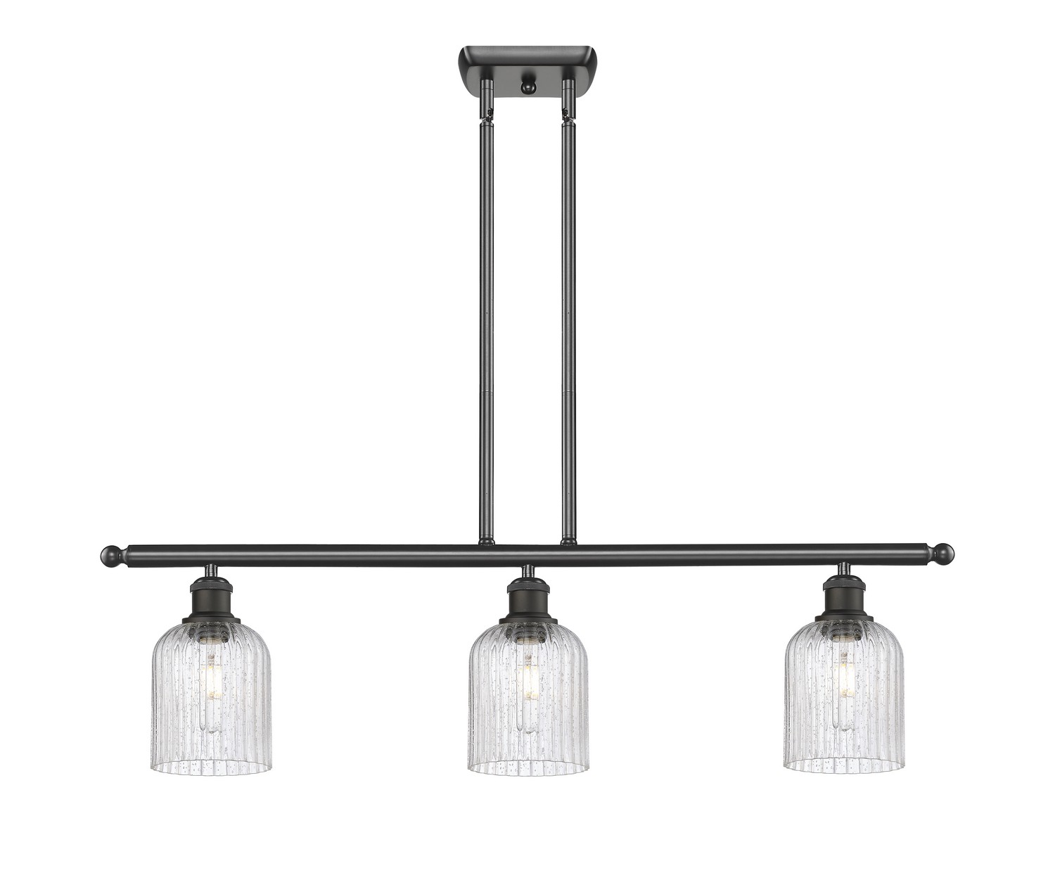 Three Light Island Pendant by Innovations - Ballston Collection, Oil Rubbed Bronze Finish - 516-3I-OB-G559-5SDY
