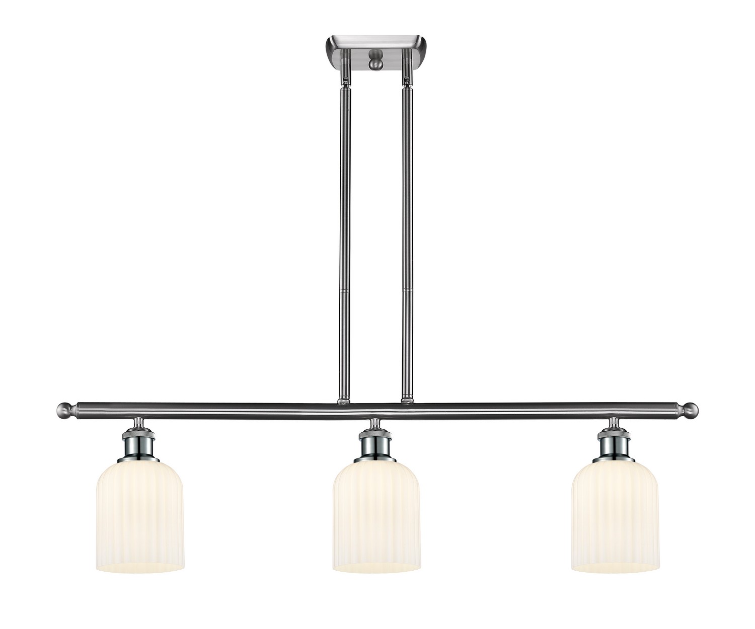 Three Light Island Pendant by Innovations - Ballston Collection, Brushed Satin Nickel Finish - 516-3I-SN-G559-5GWH