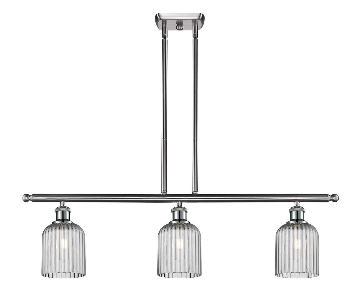 Three Light Island Pendant by Innovations - Ballston Collection, Brushed Satin Nickel Finish - 516-3I-SN-G559-5SM