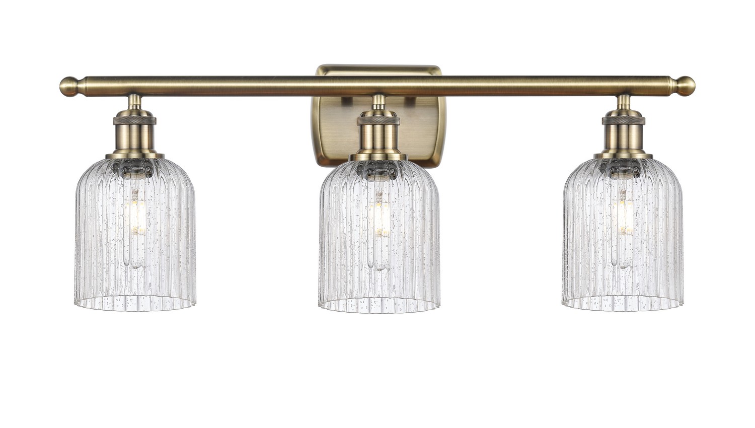 Three Light Bath Vanity by Innovations - Ballston Collection, Antique Brass Finish - 516-3W-AB-G559-5SDY