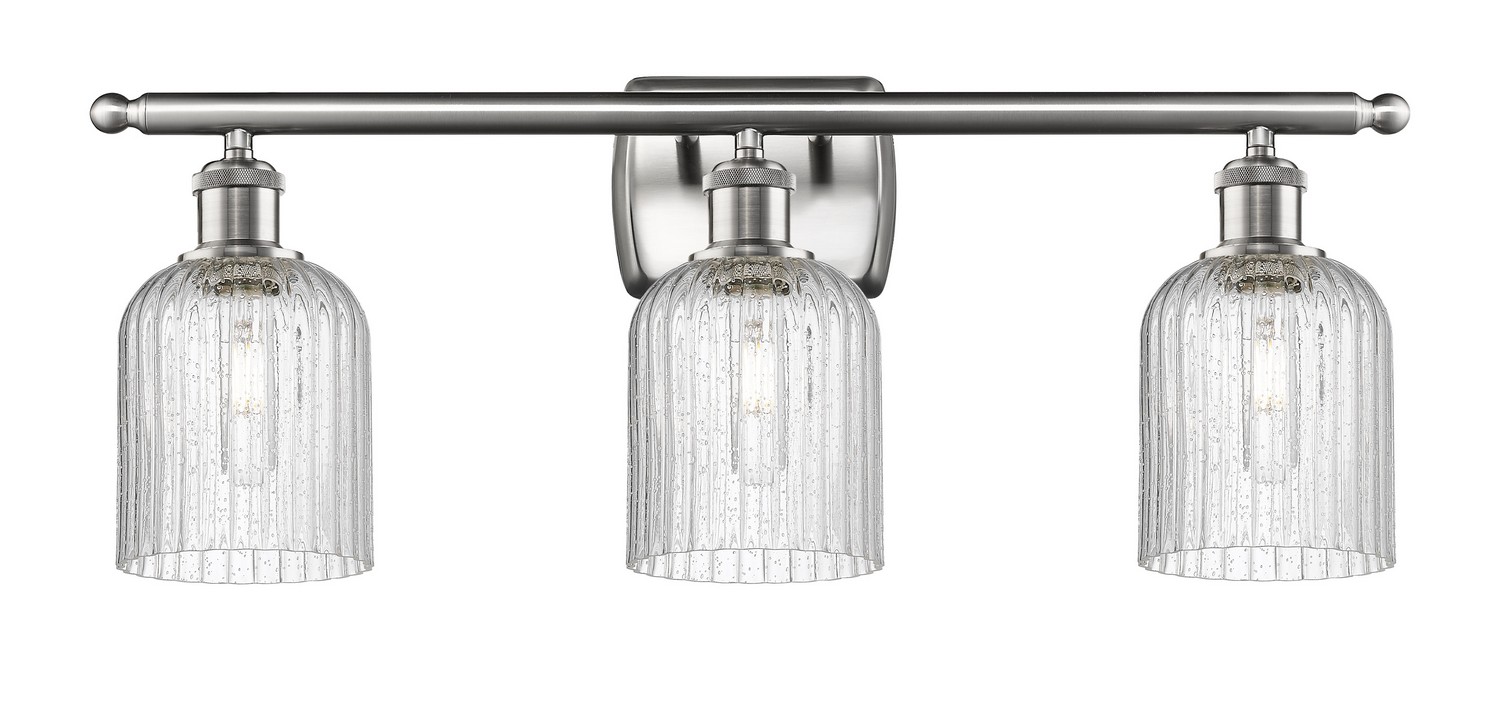 Three Light Bath Vanity by Innovations - Ballston Collection, Brushed Satin Nickel Finish - 516-3W-SN-G559-5SDY