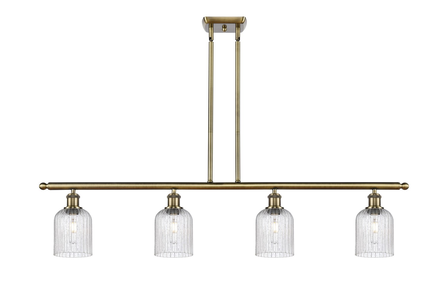 Four Light Island Pendant by Innovations - Ballston Collection, Antique Brass Finish - 516-4I-AB-G559-5SDY