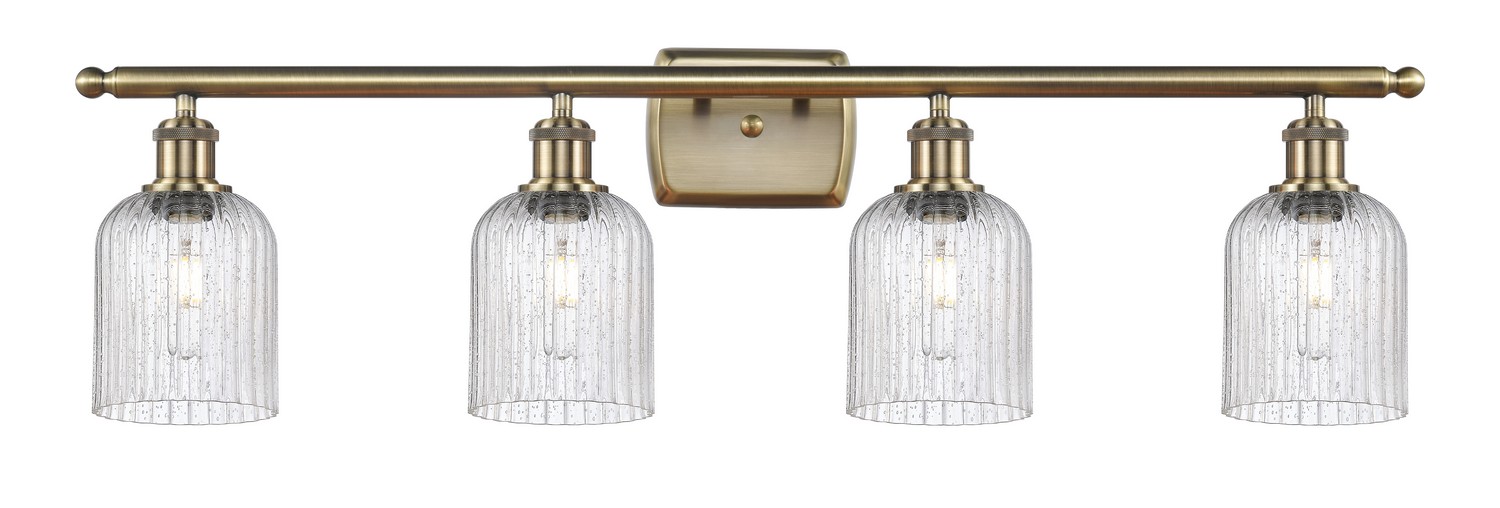 Four Light Bath Vanity by Innovations - Ballston Collection, Antique Brass Finish - 516-4W-AB-G559-5SDY