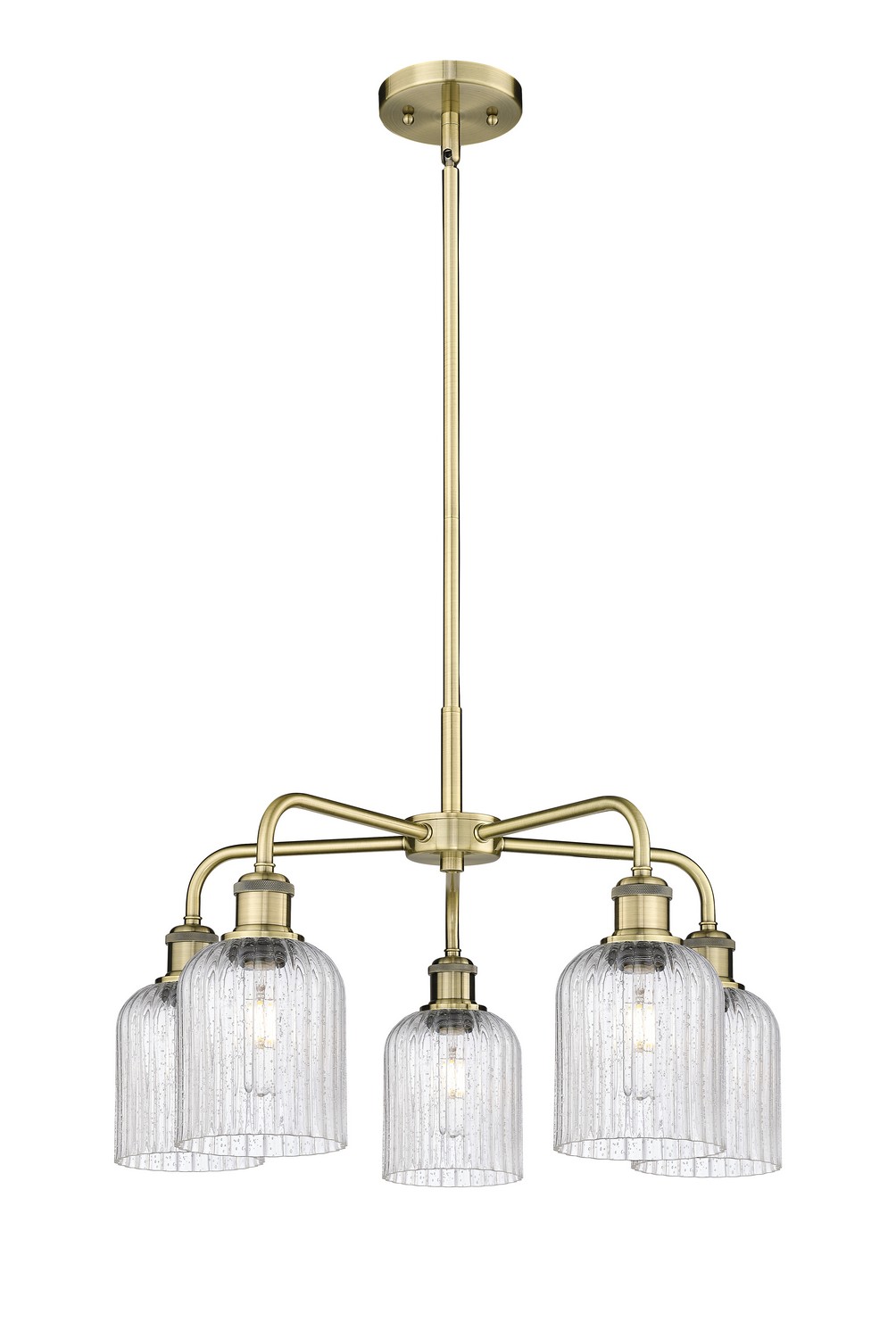 Five Light Chandelier by Innovations - Ballston Collection, Antique Brass Finish - 516-5CR-AB-G559-5SDY