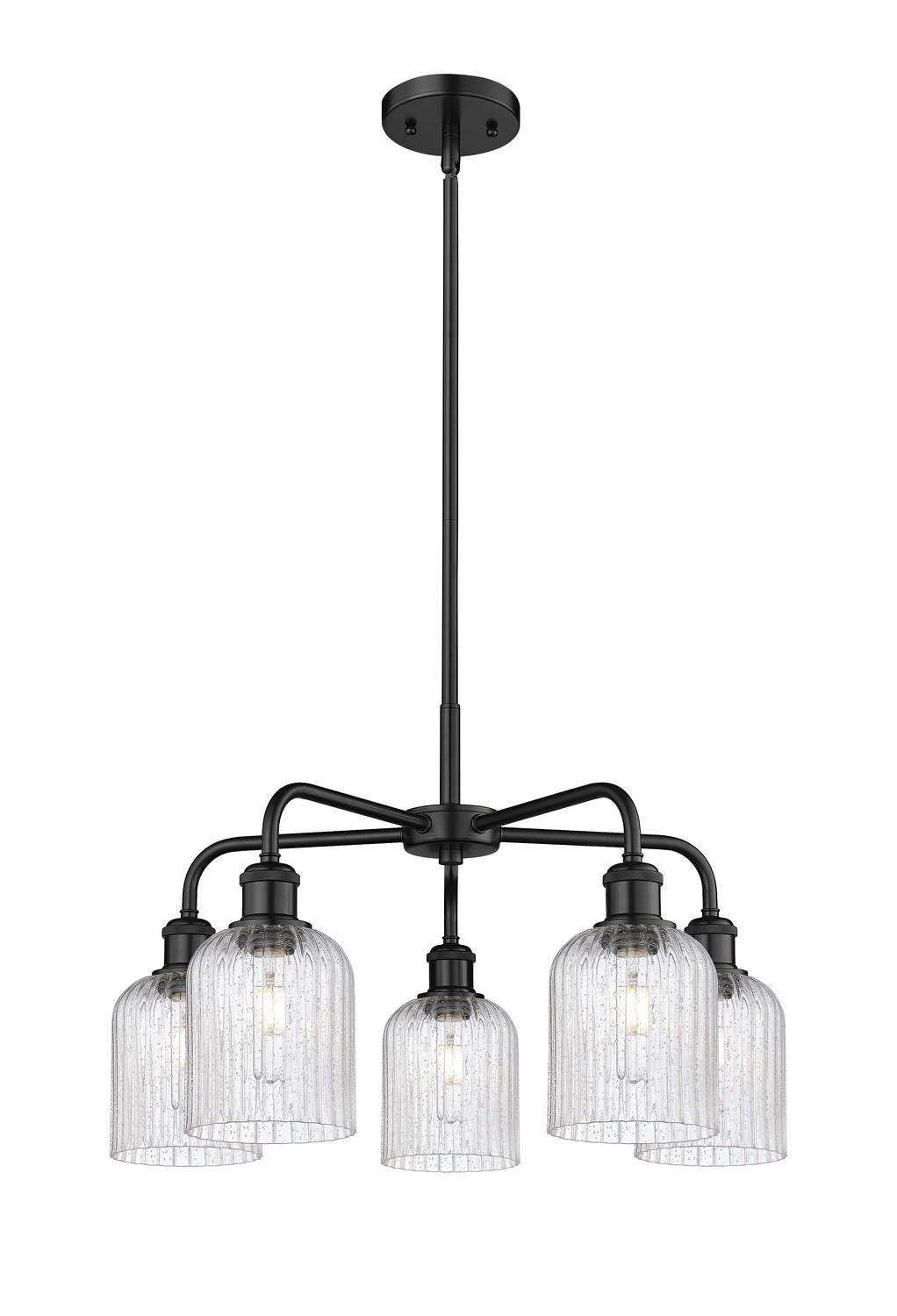Five Light Chandelier by Innovations - Ballston Collection, Matte Black Finish - 516-5CR-BK-G559-5SDY