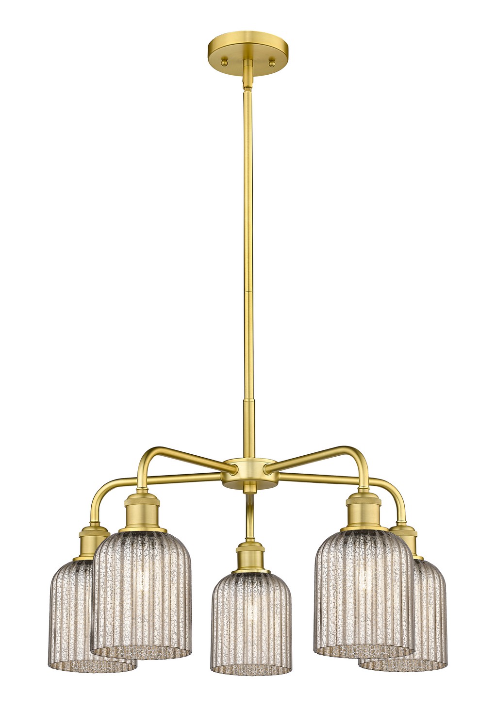 Five Light Chandelier by Innovations - Ballston Collection, Satin Gold Finish - 516-5CR-SG-G559-5ME