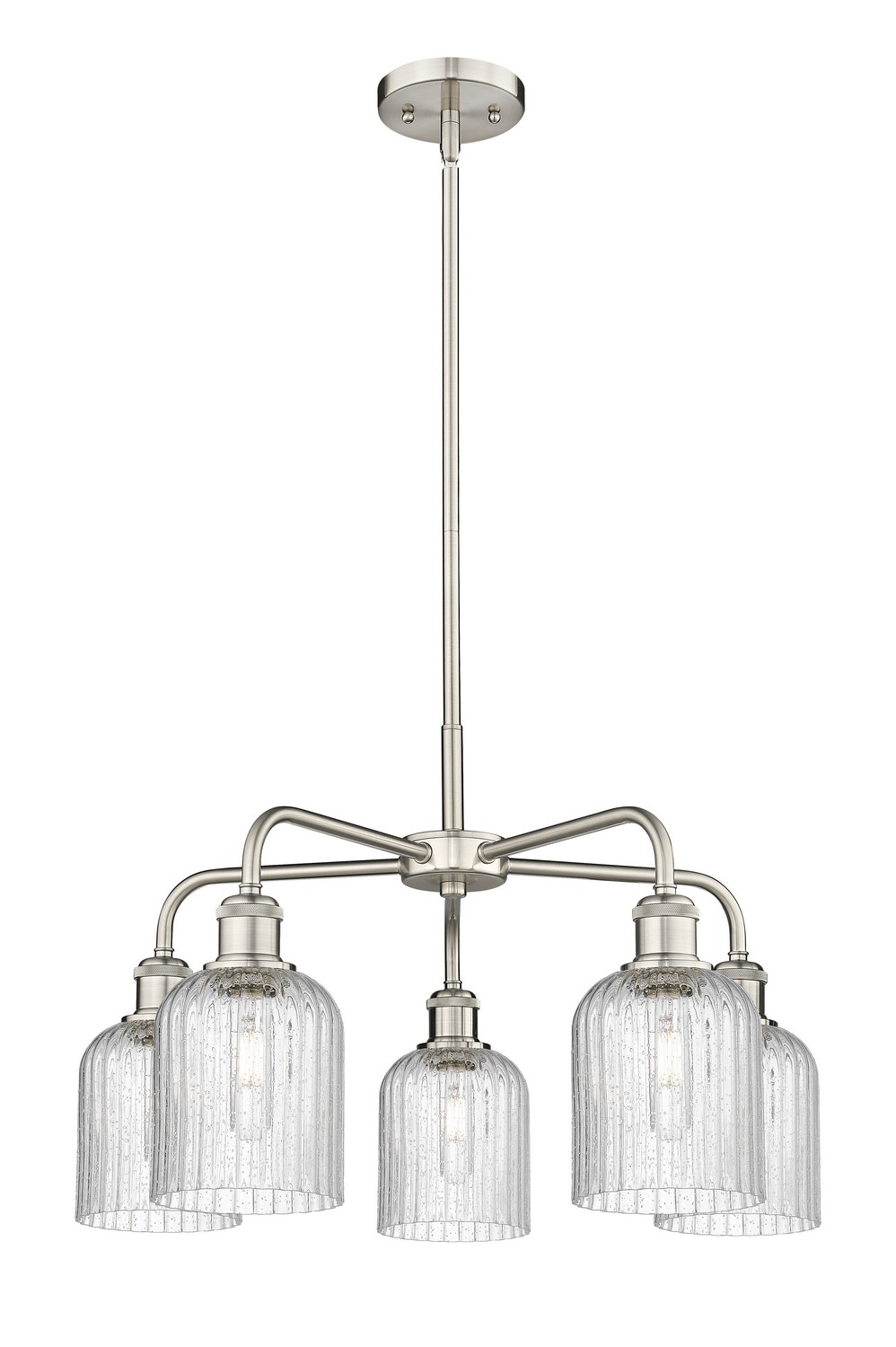Five Light Chandelier by Innovations - Ballston Collection, Satin Nickel Finish - 516-5CR-SN-G559-5SDY