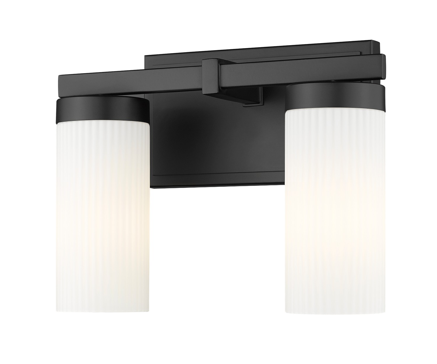 Two Light Vanity by Z-Lite - Danica Collection, Matte Black Finish - 3044-2V-MB