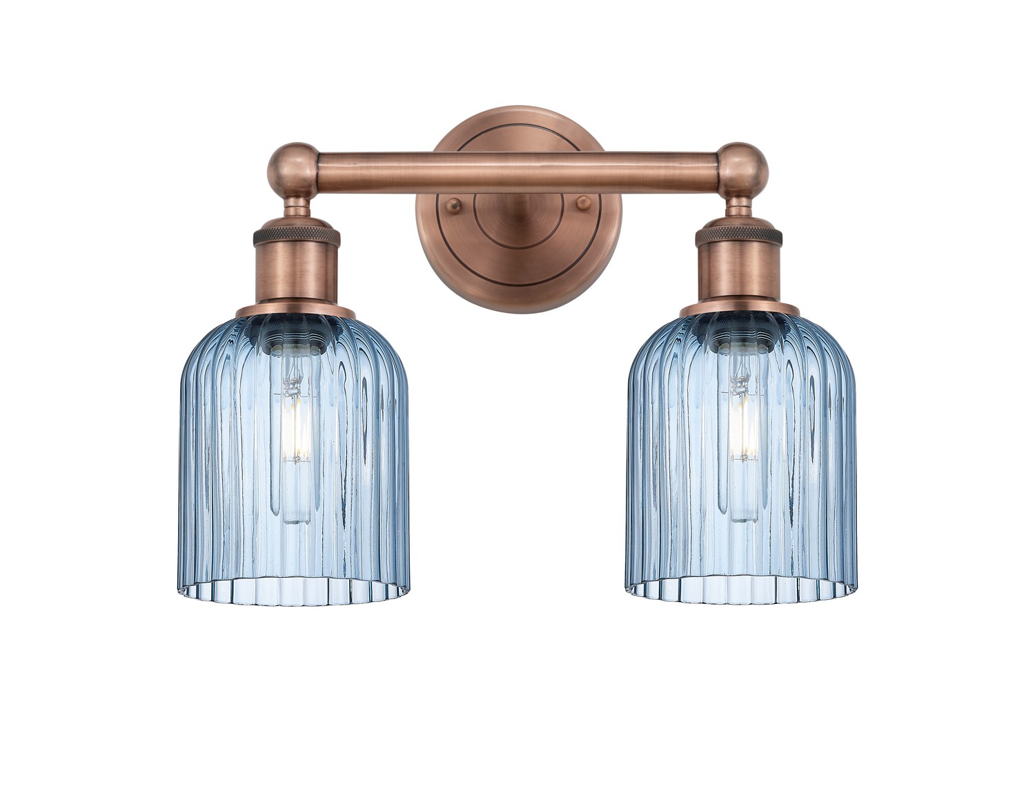 Two Light Bath Vanity by Innovations - Edison Collection, Antique Copper Finish - 616-2W-AC-G559-5BL