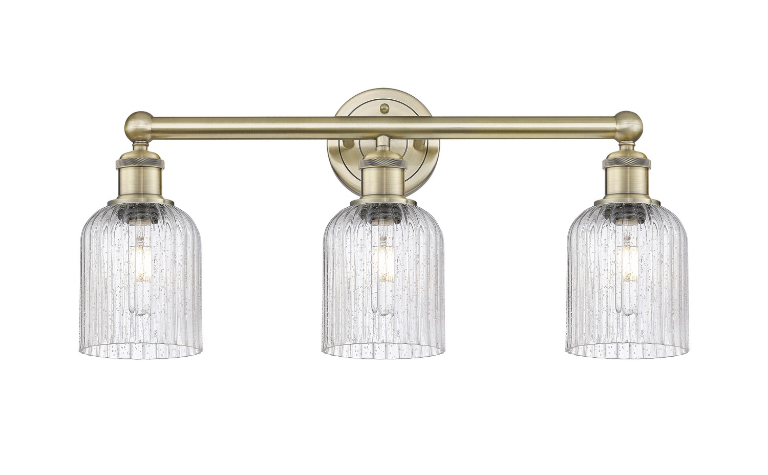 Three Light Bath Vanity by Innovations - Edison Collection, Antique Brass Finish - 616-3W-AB-G559-5SDY