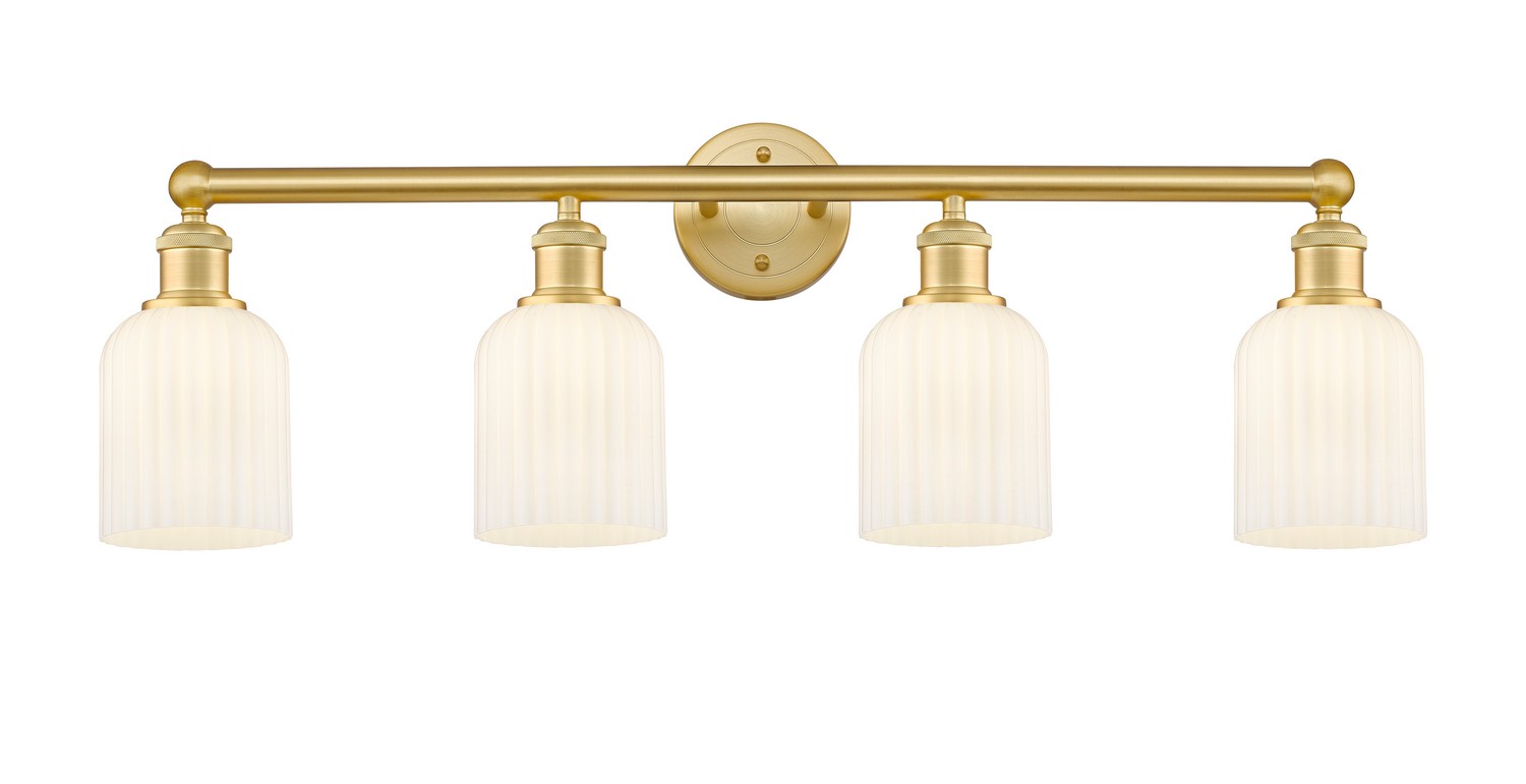 Four Light Bath Vanity by Innovations - Edison Collection, Satin Gold Finish - 616-4W-SG-G559-5GWH
