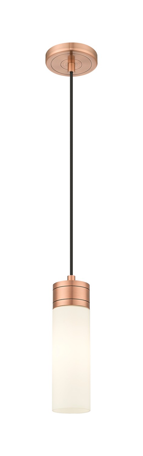 One Light Mini Pendant by Innovations - Downtown Urban Collection, Antique Copper Finish - 617-1P-AC-G617-8WH