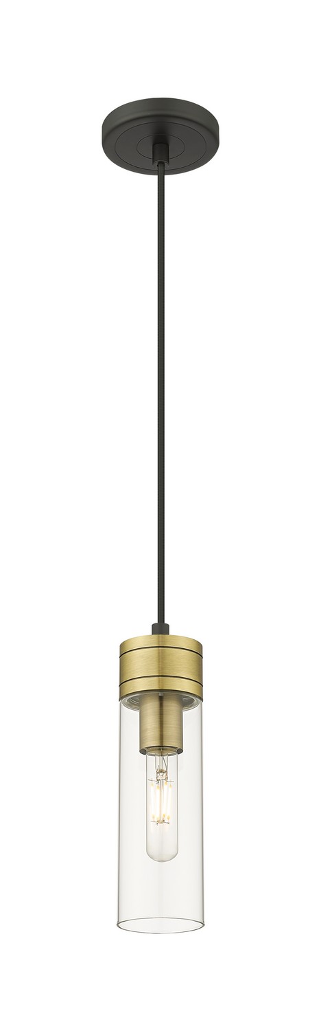 One Light Mini Pendant by Innovations - Downtown Urban Collection, Black Antique Brass Finish - 617-1P-BAB-G617-8CL